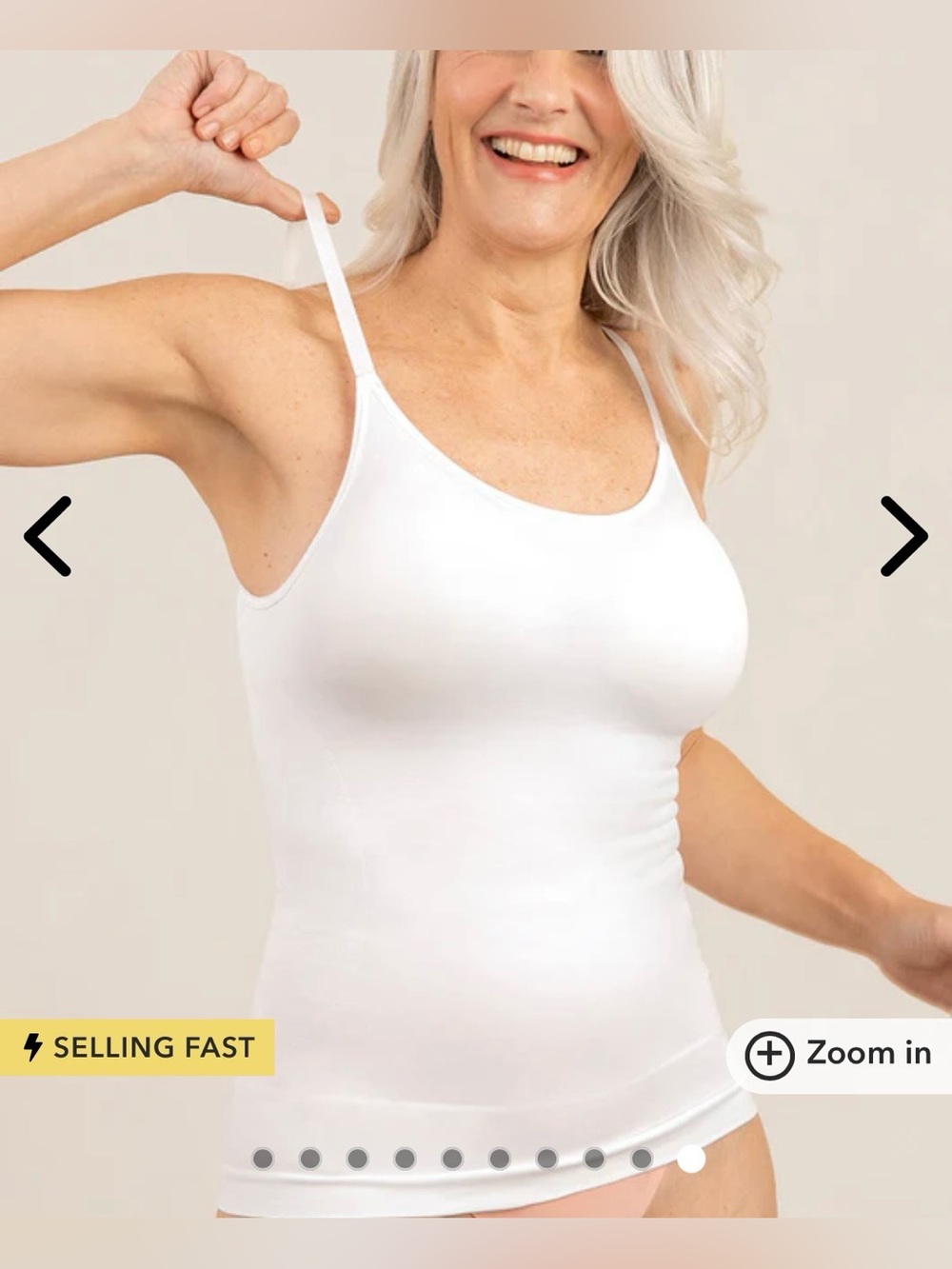 NWT Shapermint All Day Every Day Scoop Neck Cami Large White